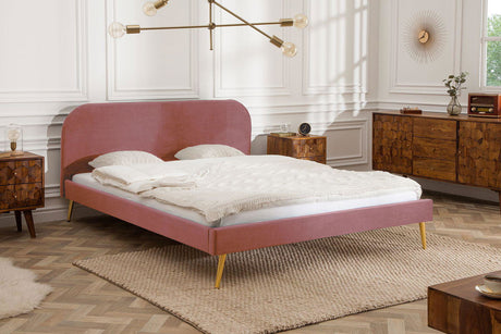 Łóżko Famous Retro różowy aksamit 140 / 39693  / INVICTA INTERIOR