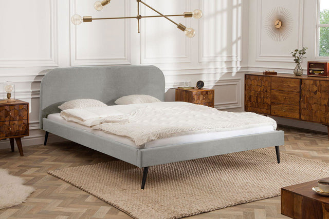 Łóżko Famous Retro szary aksamit 160 / 39697  / INVICTA INTERIOR