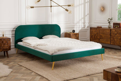 Łóżko Famous Retro szmaragdowy aksamit 140 / 39694  / INVICTA INTERIOR