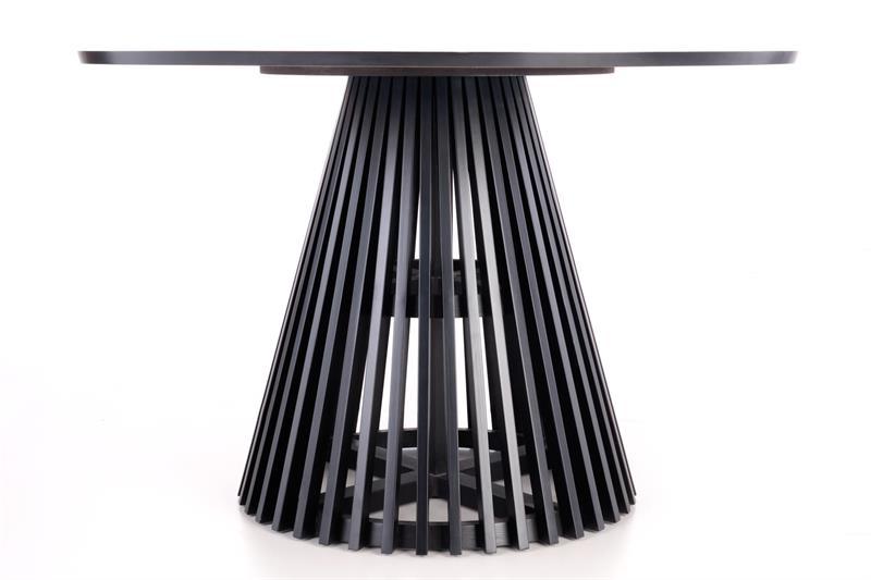 MIYAKI stół z okrągłym blatem blat dąb naturalny czarna podstawa 120 cm / HAL