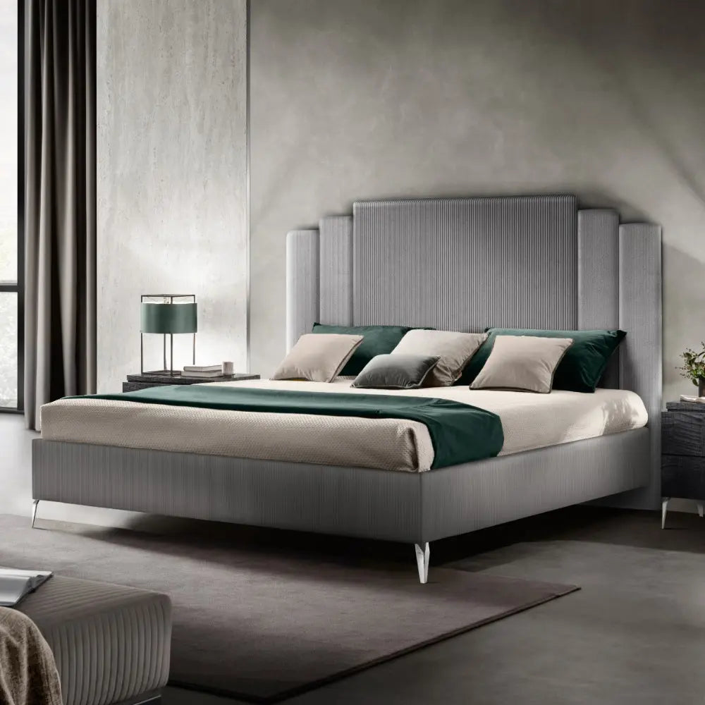 MODERNA CHROME WŁOSKIE ŁÓŻKO TAPICEROWANE KING SIZE 180/190/200 X 200CM / ADORA ARREDOCLASSIC