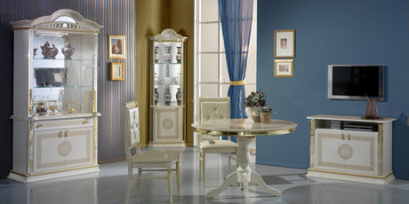 WŁOSKA KLASYCZNA WITRYNA 2 DRZWIOWA VENUS BEŻ+ZŁOTO