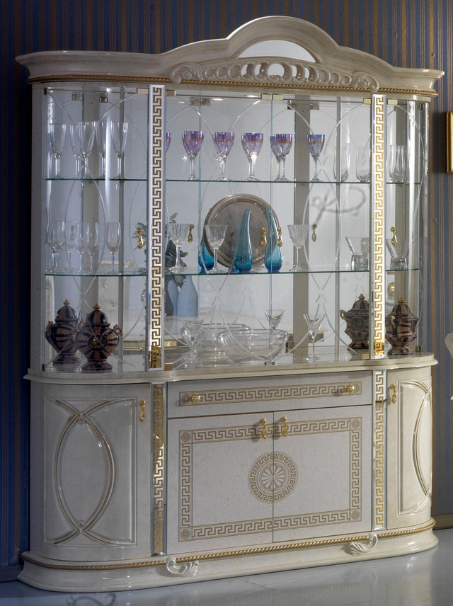 WŁOSKA KLASYCZNA WITRYNA 4 DRZWIOWA VENUS BEŻ+ZŁOTO / BC