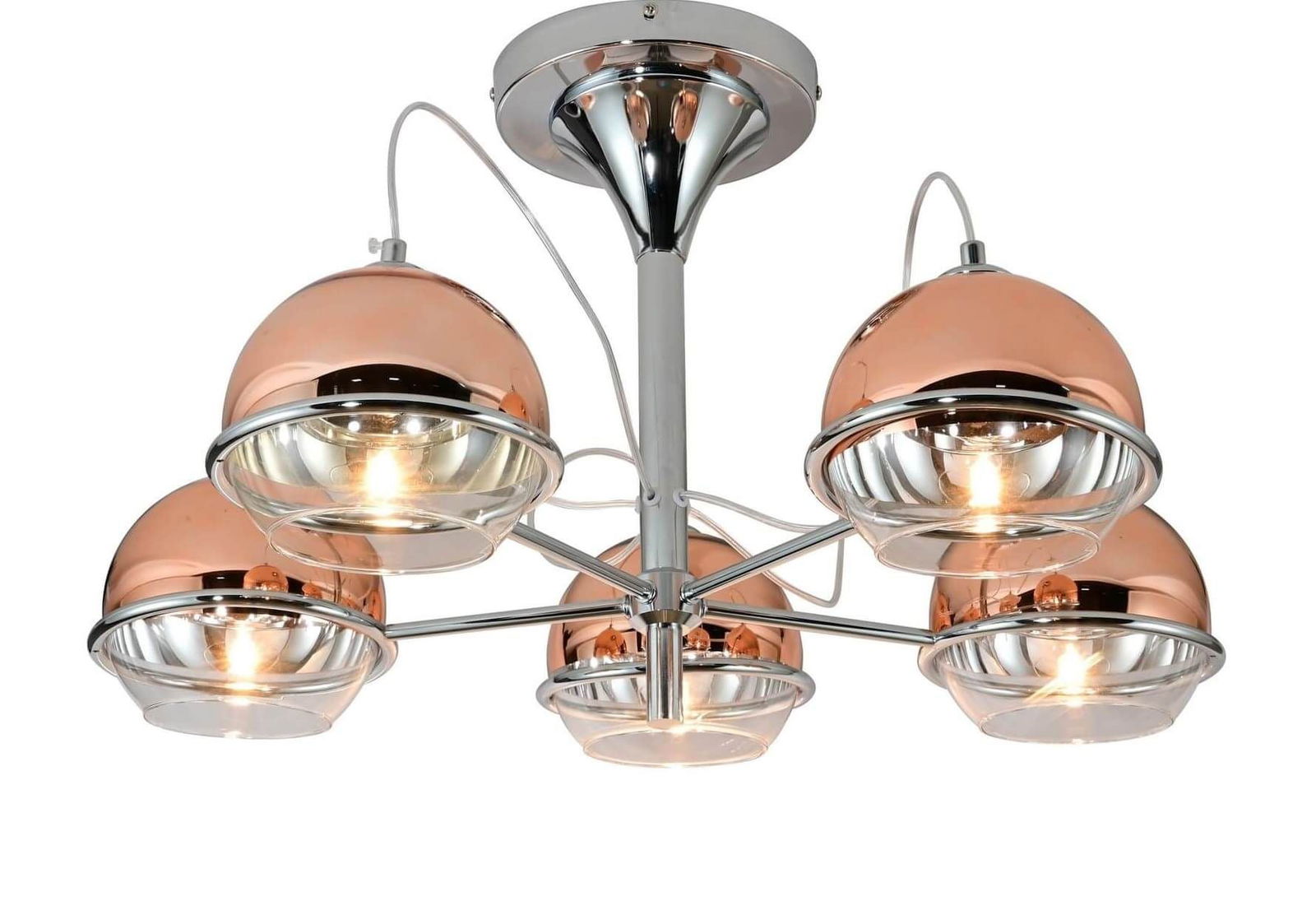 NOWOCZESNA LAMPA SUFITOWA PLAFON różowe złoto VERONI W5