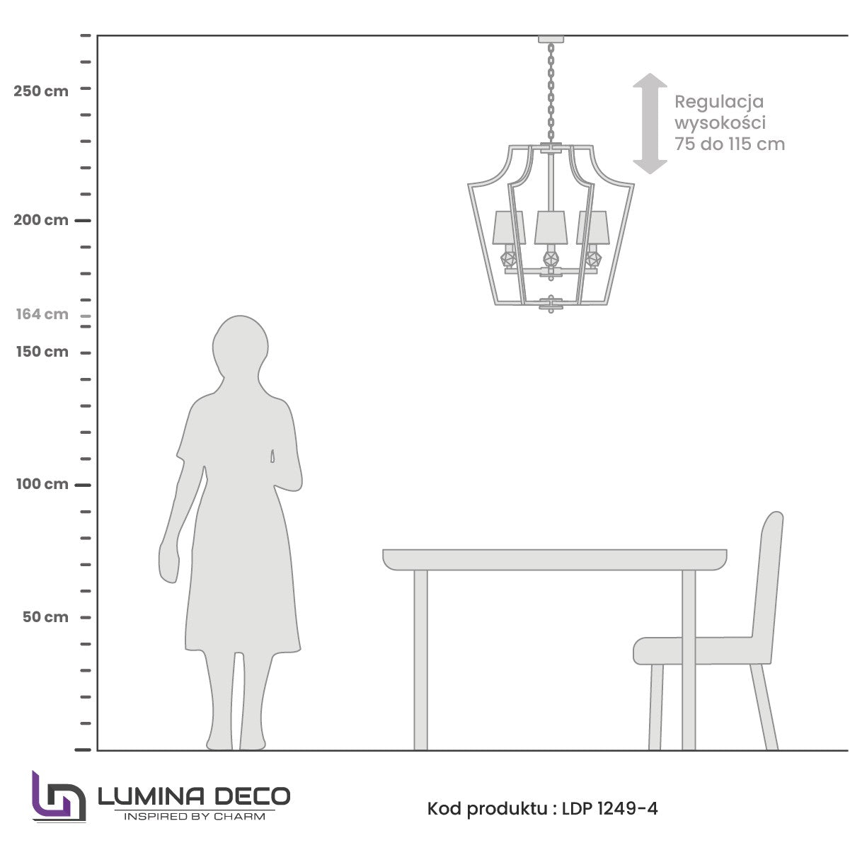 NOWOCZESNA LAMPA WISZĄCA CHROMOWANA Z CZARNYMI ABAŻURAMI MONTERO