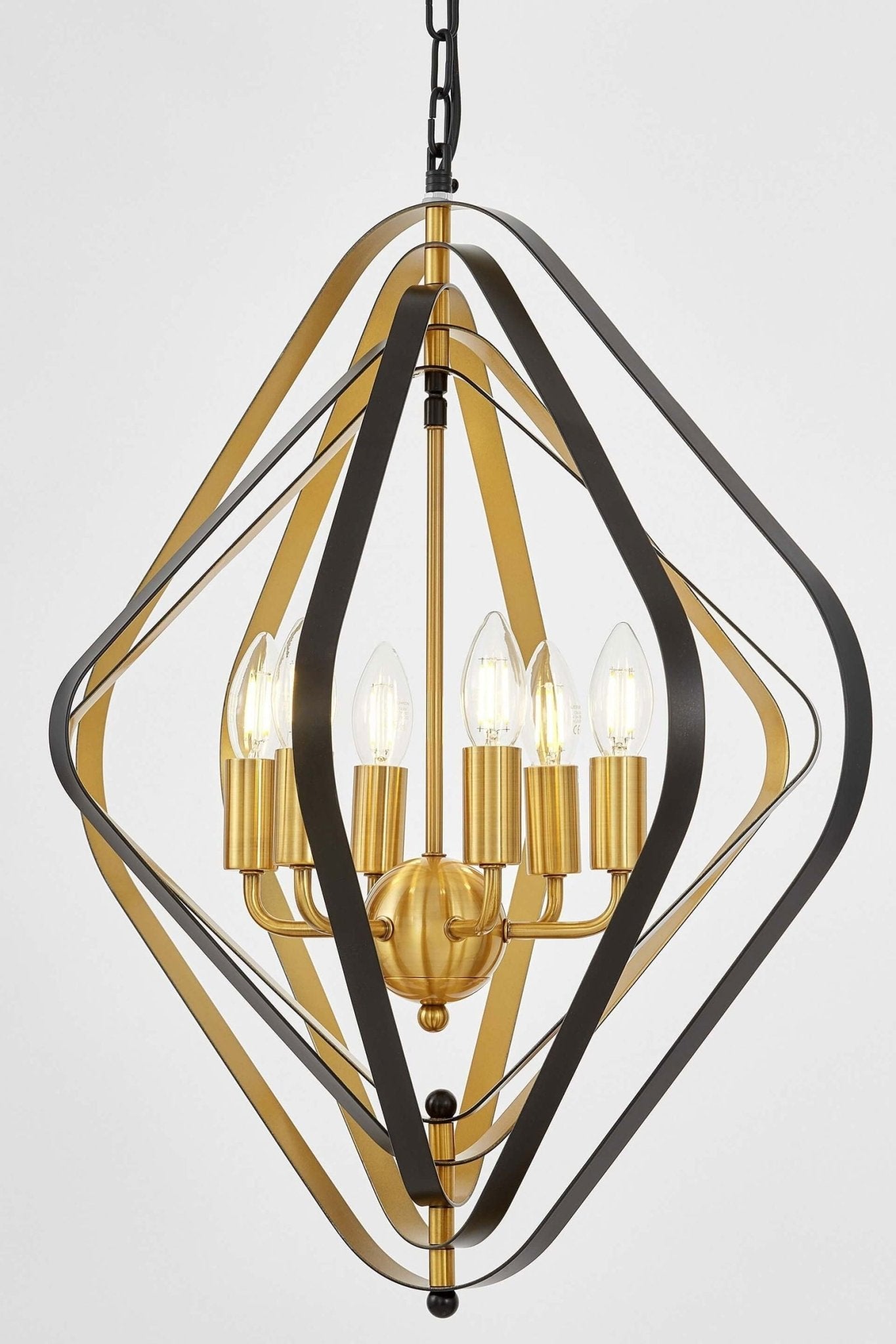 NOWOCZESNA LAMPA WISZĄCA CZARNO - MOSIĘŻNA ZEWA W6