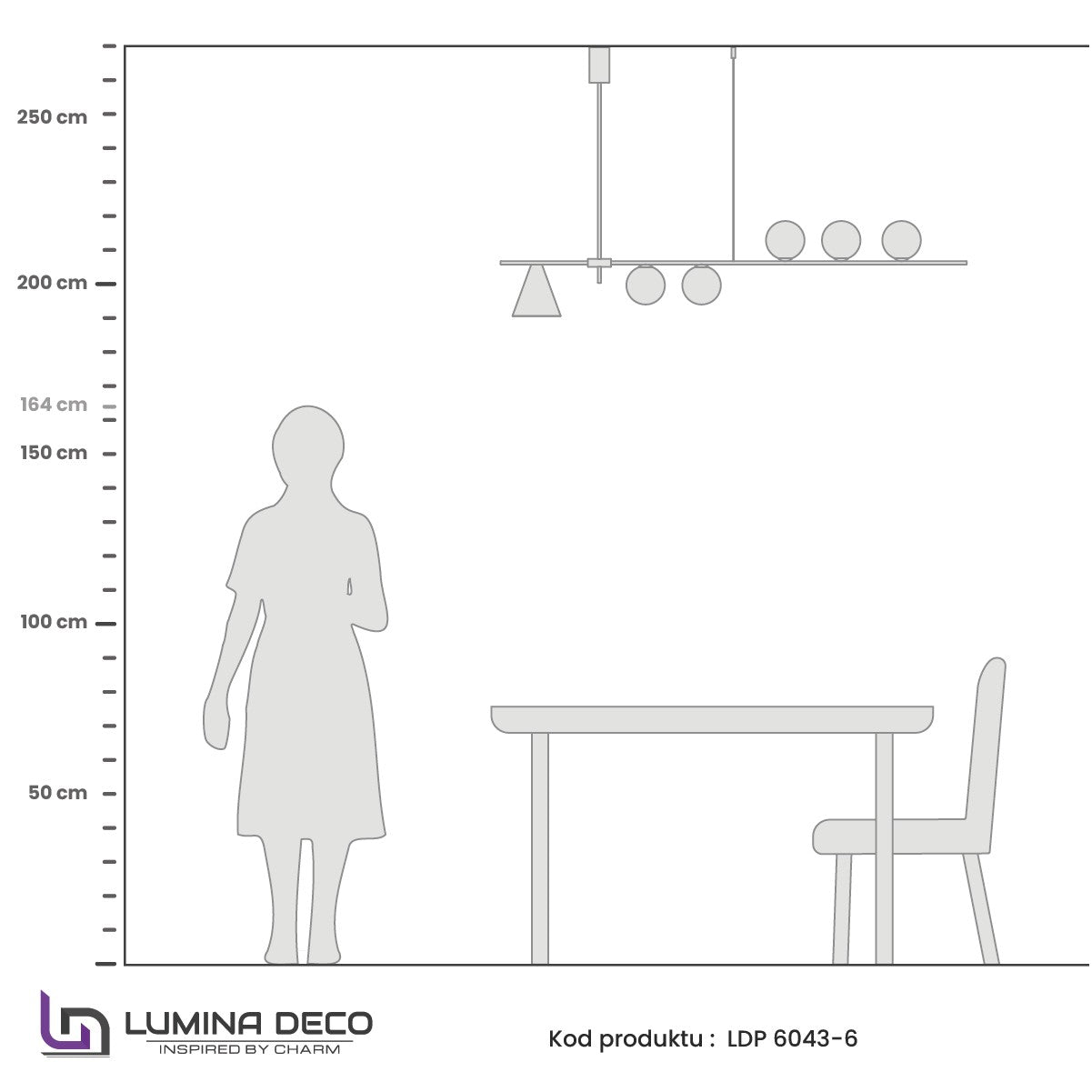 NOWOCZESNA LAMPA WISZĄCA SUFITOWA RENZO W6