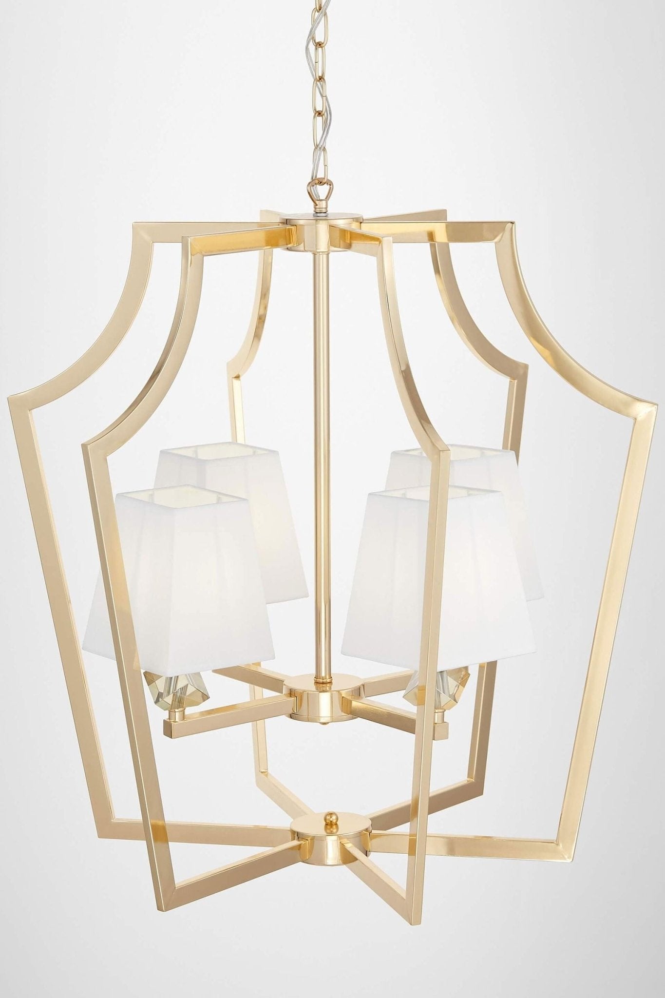NOWOCZESNA LAMPA WISZĄCA ZŁOTA Z BIAŁYMI ABAŻURAMI MONTERO