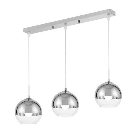 NOWOCZESNA POTRÓJNA LAMPA WISZĄCA CHROMOWANA VERONI D20 PRO