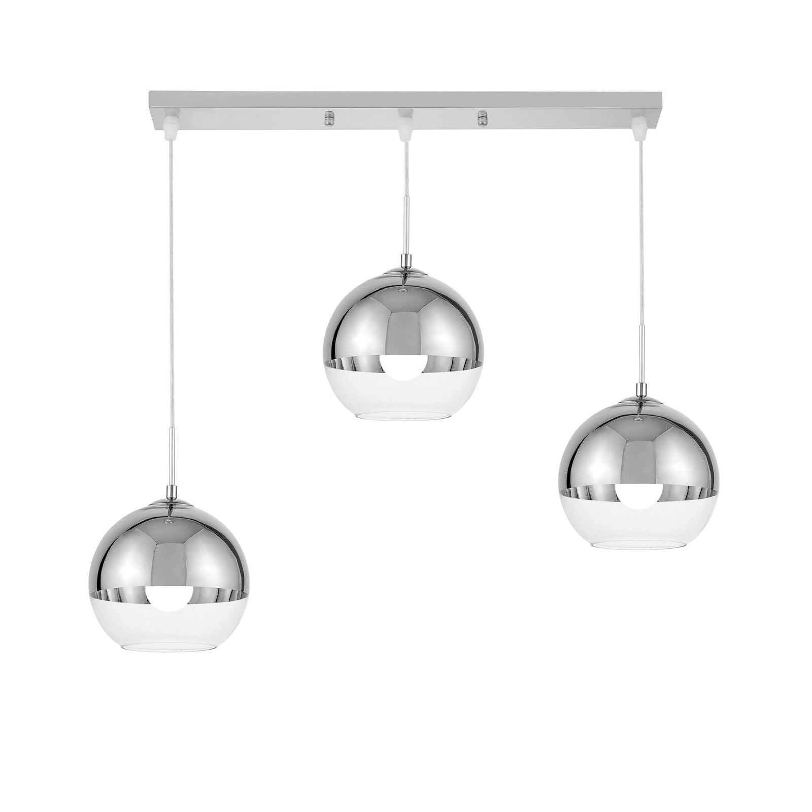 NOWOCZESNA POTRÓJNA LAMPA WISZĄCA CHROMOWANA VERONI D20 PRO