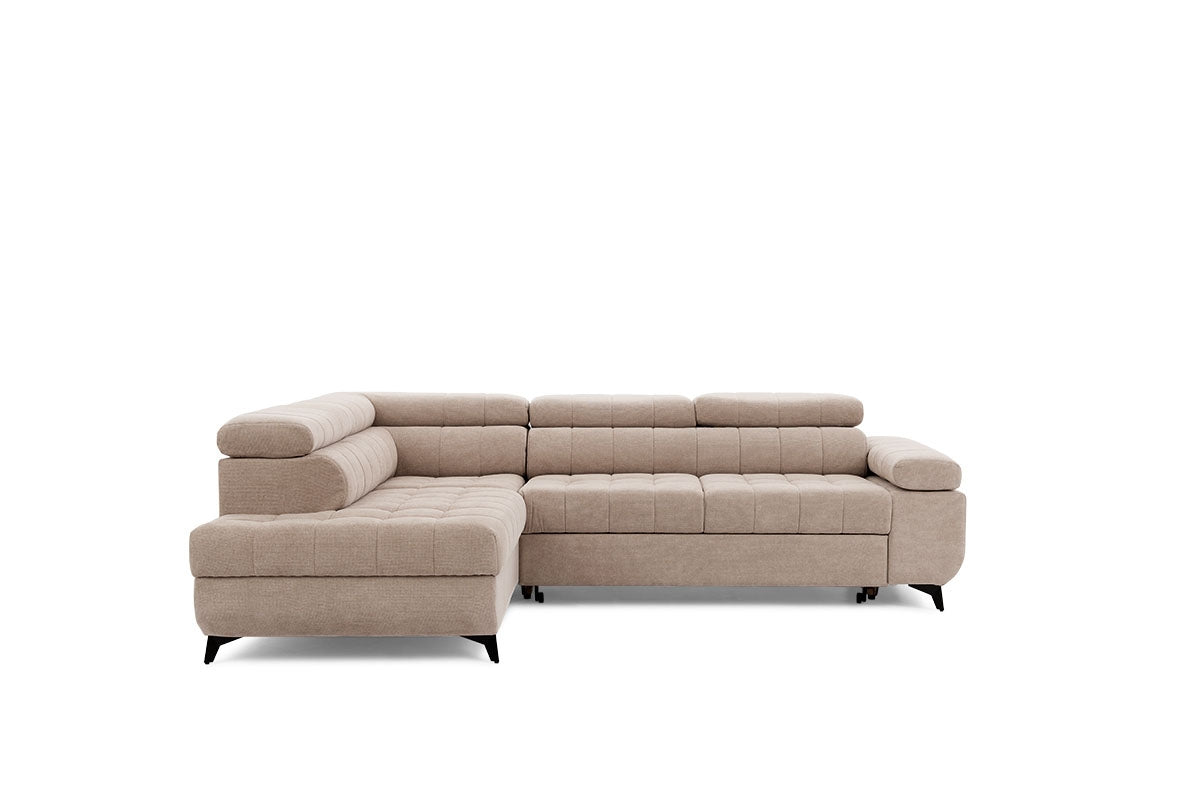 Narożnik lewostronny rozkładany Dragonis - beżowa plecionka Crown 2 Beige