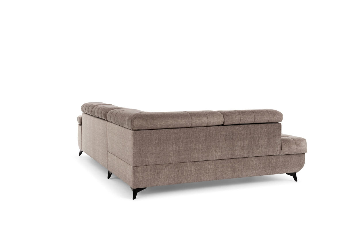 Narożnik rozkładany Dragonis lewostronny - beżowy welur hydrofobowy Vogue 4 Taupe