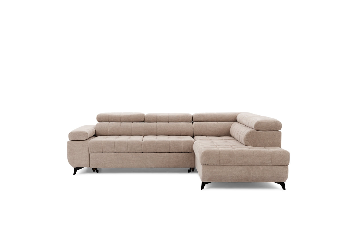 Narożnik rozkładany Dragonis prawostronny - beżowa plecionka Crown 2 Beige