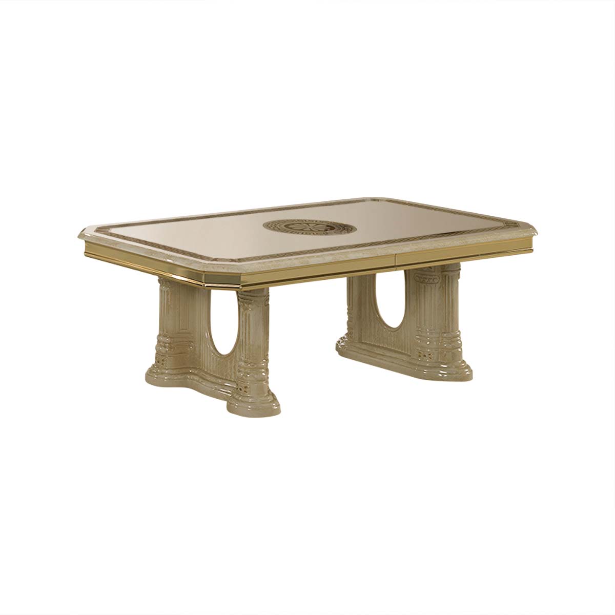 WŁOSKA KLASYCZNA ŁAWA KAWOWA 130 CM VENUS BEŻOWA + ZŁOTO