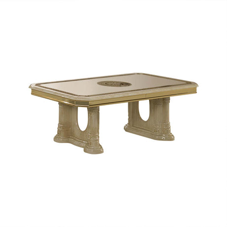 WŁOSKA KLASYCZNA ŁAWA KAWOWA 130 CM VENUS BEŻOWA + ZŁOTO