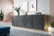 Nowoczesna komoda Asha z ryflowanym frontem 200 cm - artisan / rivier stone mat