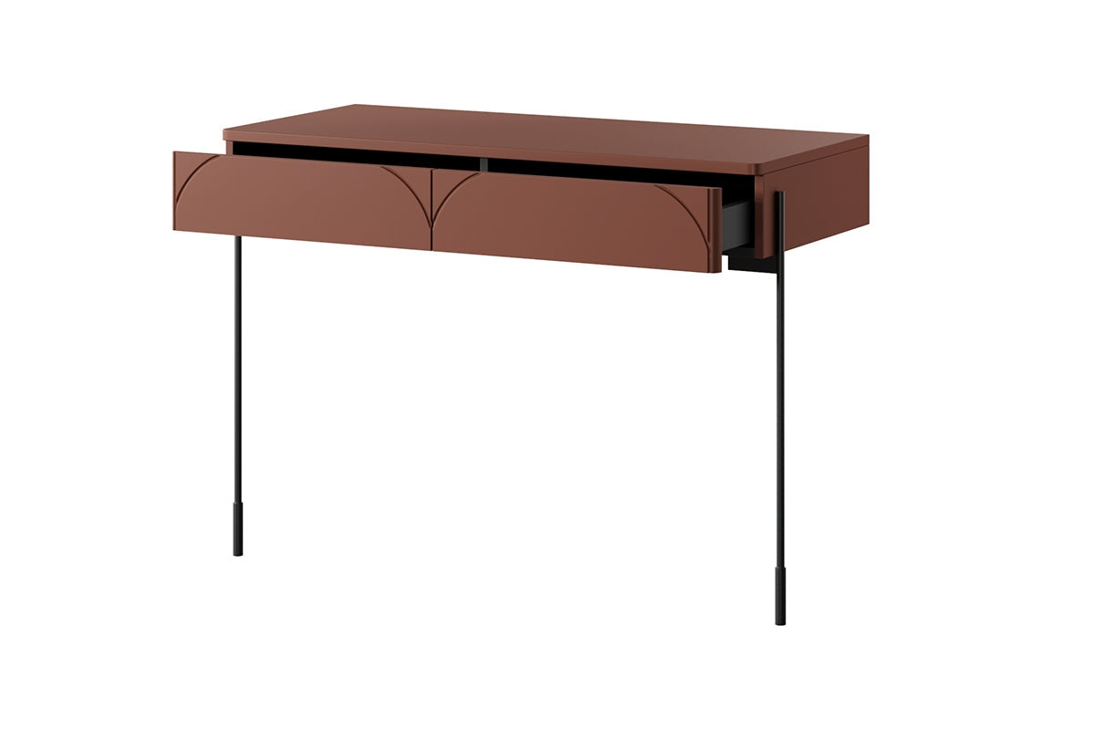 Nowoczesna konsola/toaletka z dwoma szufladami Sonatia 100 cm - burgund
