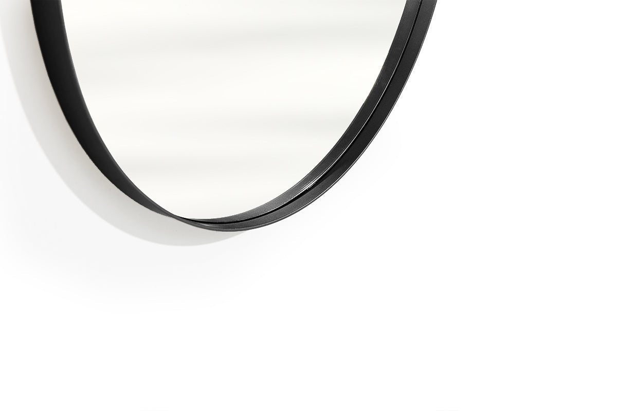Okrągłe lustro Nicole w metalowej ramie 60 cm - czarne