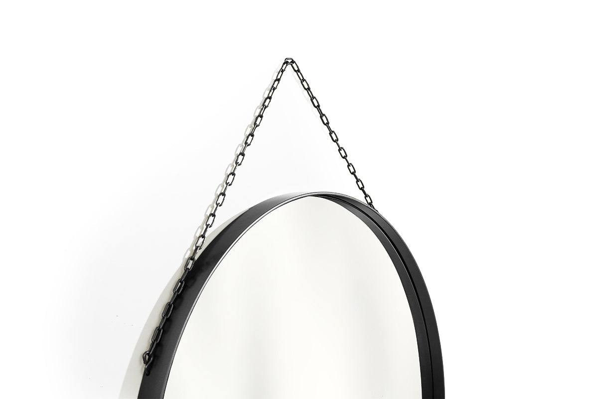 Okrągłe lustro Nicole w metalowej ramie 60 cm - czarne
