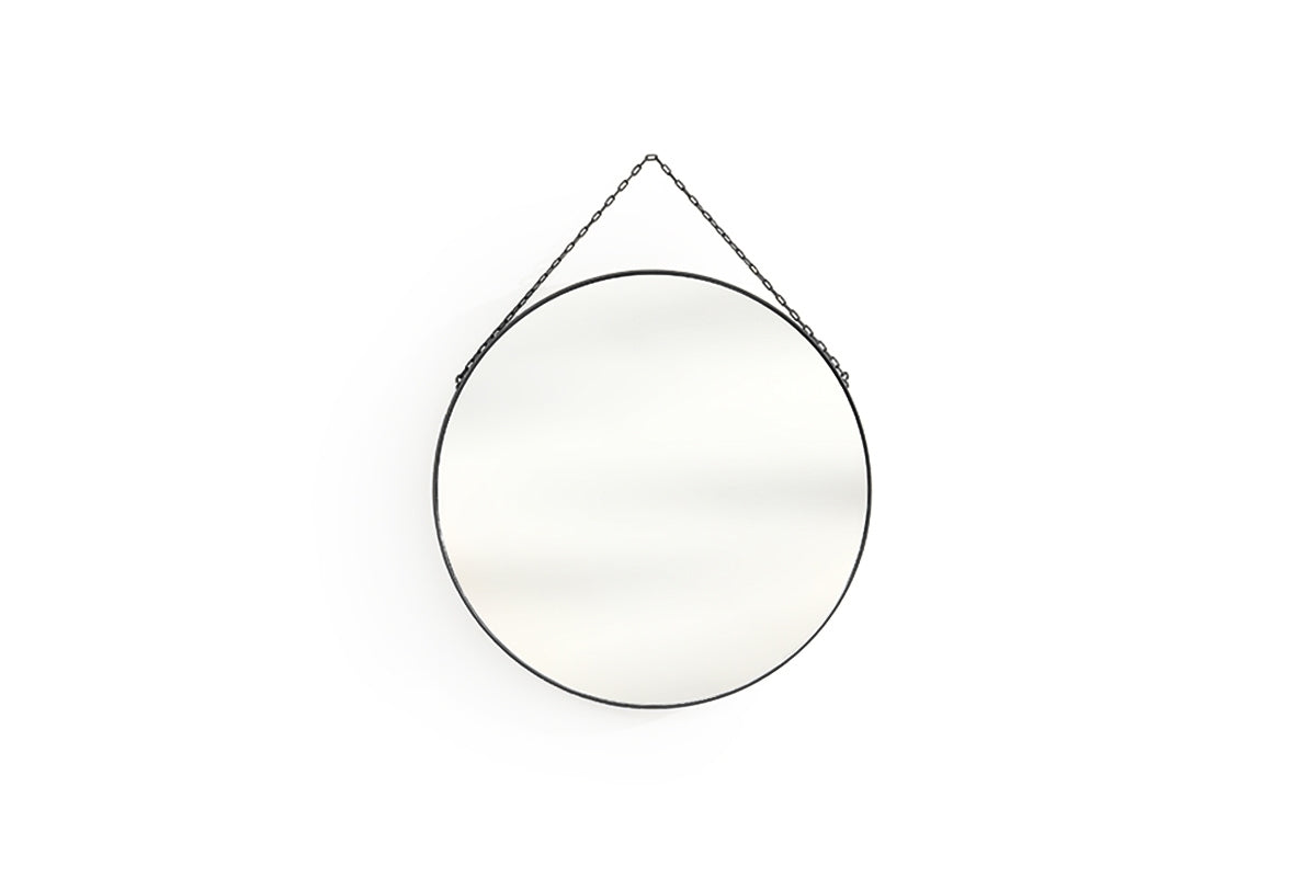 Okrągłe lustro Nicole w metalowej ramie 60 cm - czarne