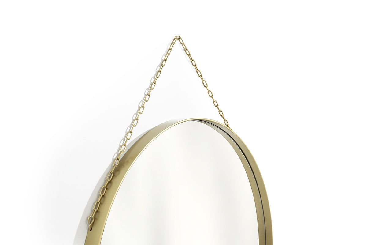 Okrągłe lustro Nicole w metalowej ramie 60 cm - złote