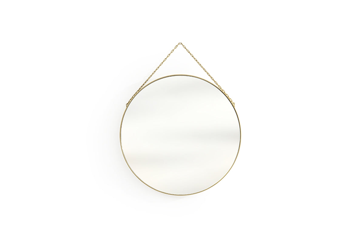 Okrągłe lustro Nicole w metalowej ramie 60 cm - złote
