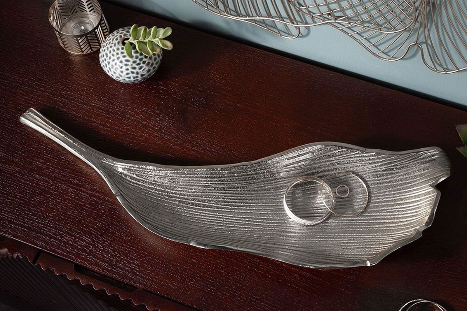 PATERA LEAF SREBRNA 64 CM / 41270