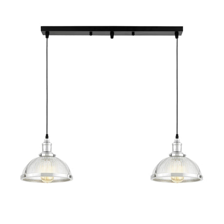 PODWÓJNA LAMPA WISZĄCA LOFT CHROMOWANA BRICO W2