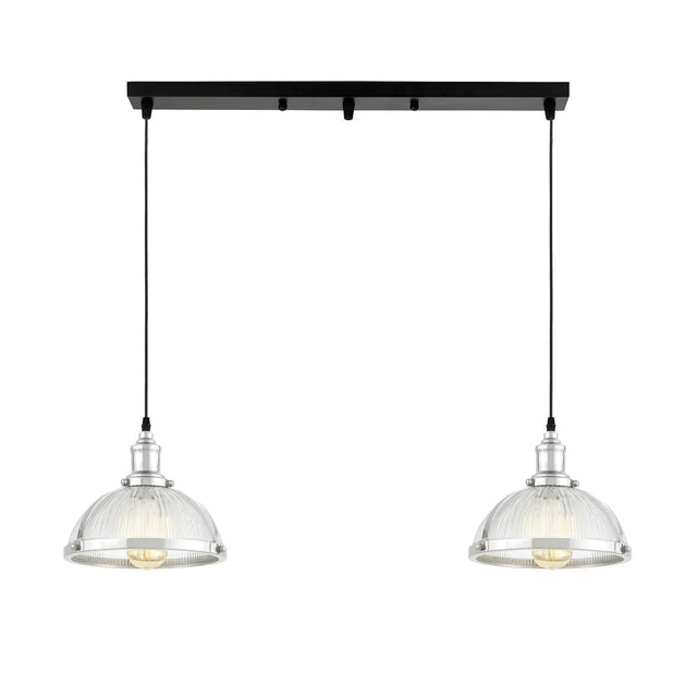 PODWÓJNA LAMPA WISZĄCA LOFT CHROMOWANA BRICO W2