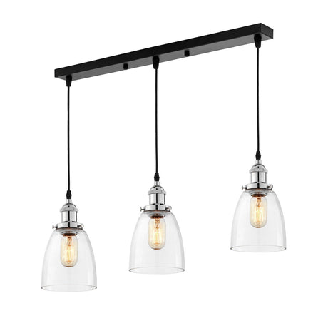 POTRÓJNA LAMPA WISZĄCA LOFT CHROMOWANA FABI W3 PRO