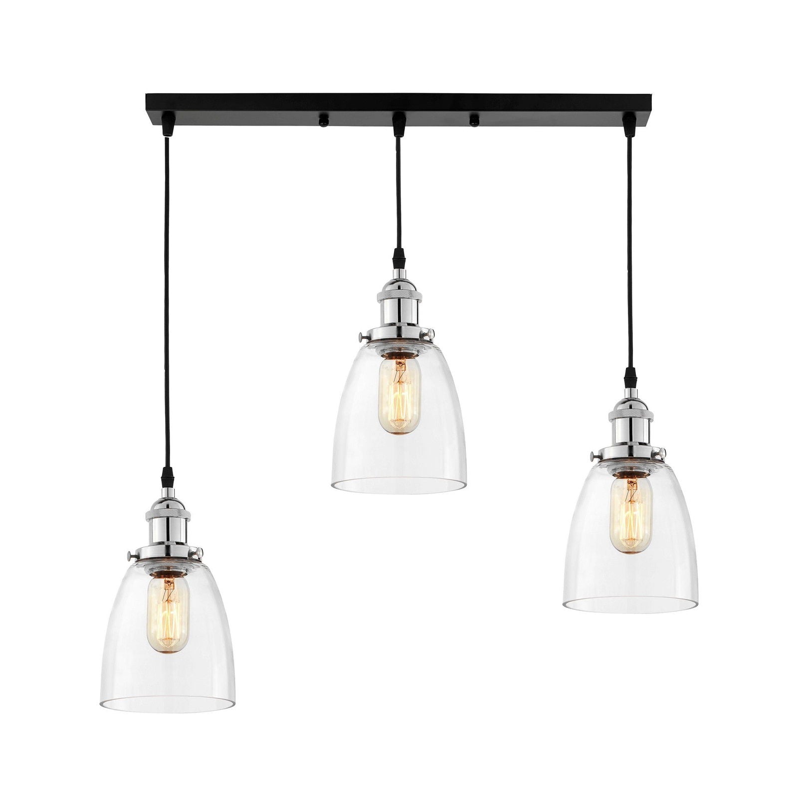 POTRÓJNA LAMPA WISZĄCA LOFT CHROMOWANA FABI W3 PRO