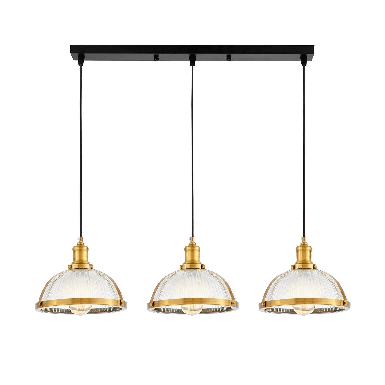 POTRÓJNA LAMPA WISZĄCA LOFT MOSIĘŻNA BRICO W3 PRO