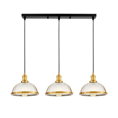 POTRÓJNA LAMPA WISZĄCA LOFT MOSIĘŻNA BRICO W3 PRO