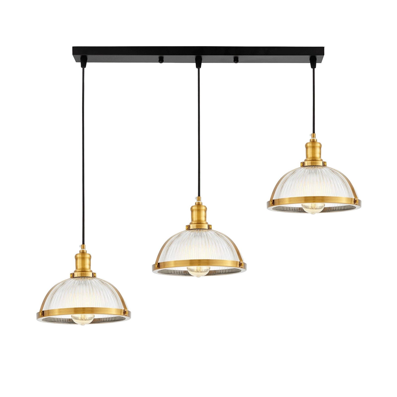 POTRÓJNA LAMPA WISZĄCA LOFT MOSIĘŻNA BRICO W3 PRO