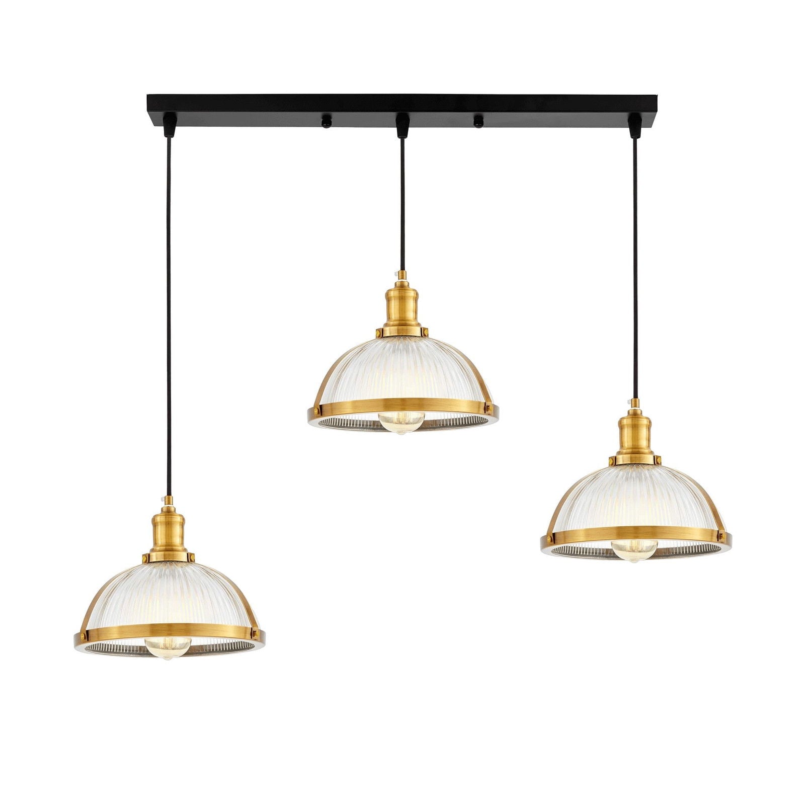 POTRÓJNA LAMPA WISZĄCA LOFT MOSIĘŻNA BRICO W3 PRO