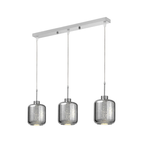 POTRÓJNA NOWOCZESNA LAMPA WISZĄCA ZWIS CHROMOWANA ALACOSMO W3