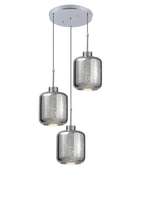 POTRÓJNA NOWOCZESNA LAMPA WISZĄCA ZWIS CHROMOWANA ALACOSMO W3-RD