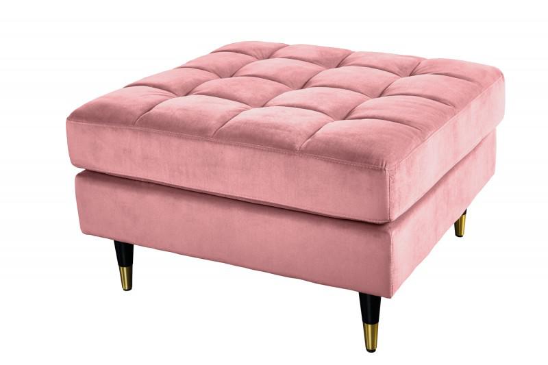 PUFA COZY VELVET MUSZTARDOWO RÓŻOWY AKSAMIT 80 CM / 43607  / INVICTA INTERIOR