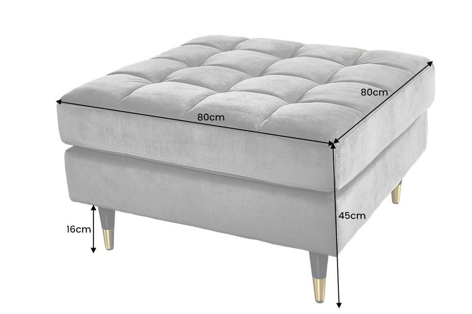 PUFA COZY VELVET MUSZTARDOWO RÓŻOWY AKSAMIT 80 CM / 43607  / INVICTA INTERIOR