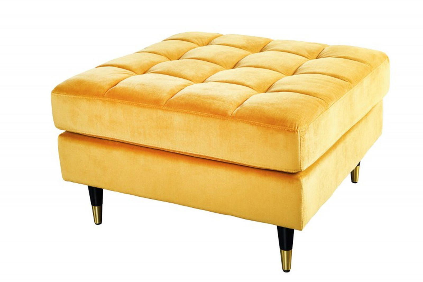 PUFA COZY VELVET MUSZTARDOWO ŻÓŁTY AKSAMIT 80 CM / 41302  / INVICTA INTERIOR