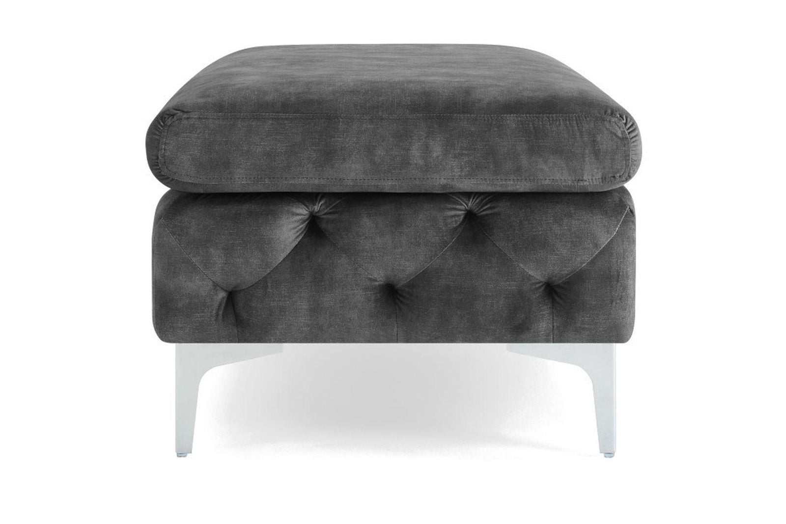 PUFA MODERN BAROCK CIEMNOSZARY AKSAMIT / 41135  / INVICTA INTERIOR