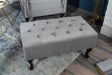 Podnóżek / pufa Chesterfield srebrno-szary aksamit / 39850  / INVICTA INTERIOR