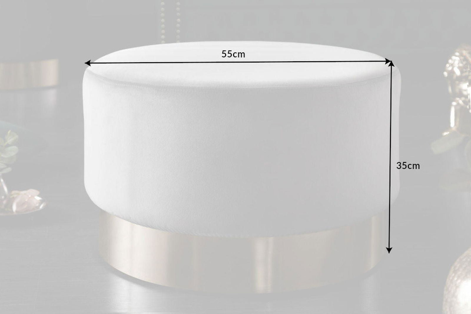 Pufa Modern Baroque szary + złoto /40728 / INVICTA INTERIOR