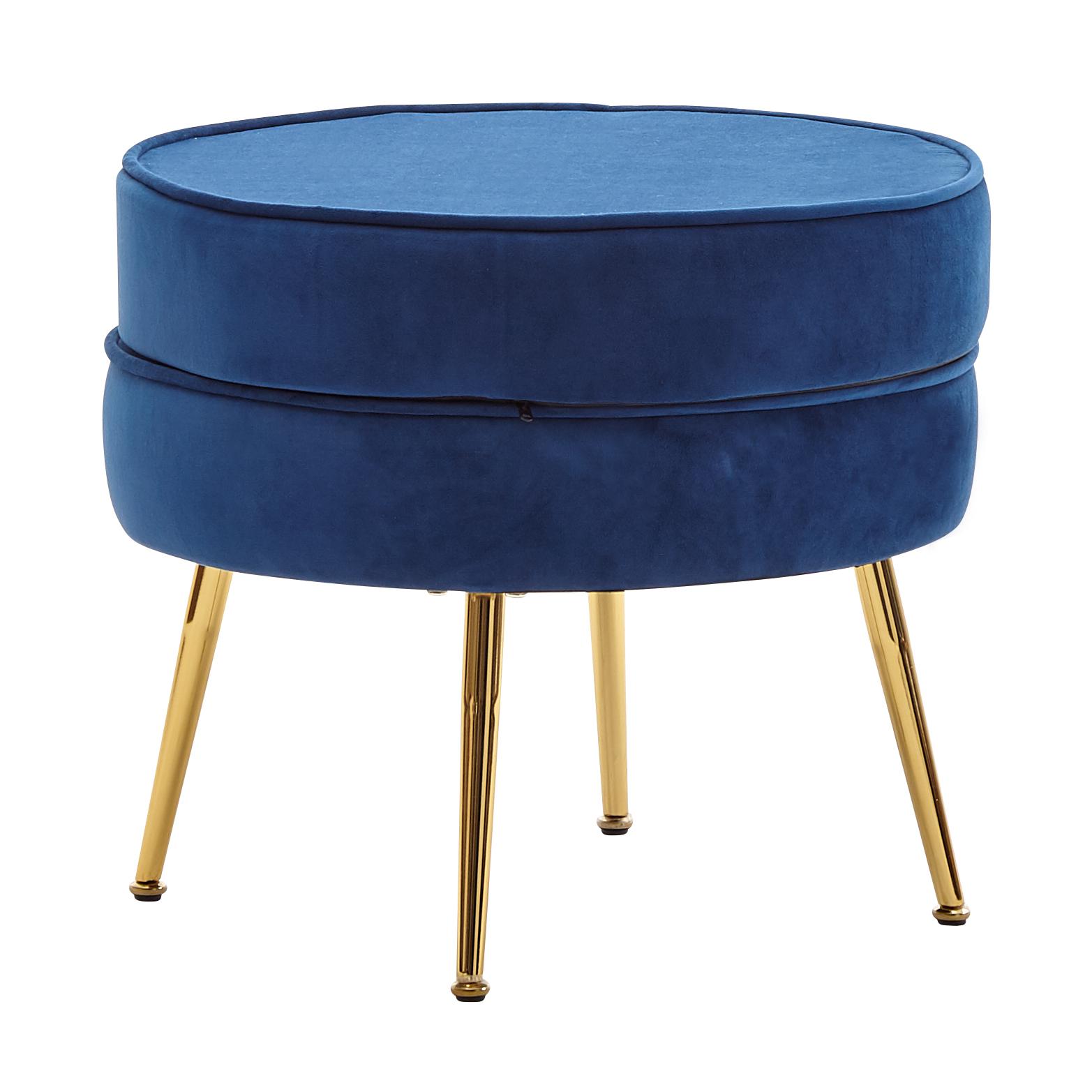 Pufa velvet niebieska 51 cm Wohnling / WL6.436