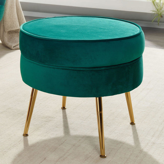 Pufa velvet zielona 51 cm Wohnling / WL6.437