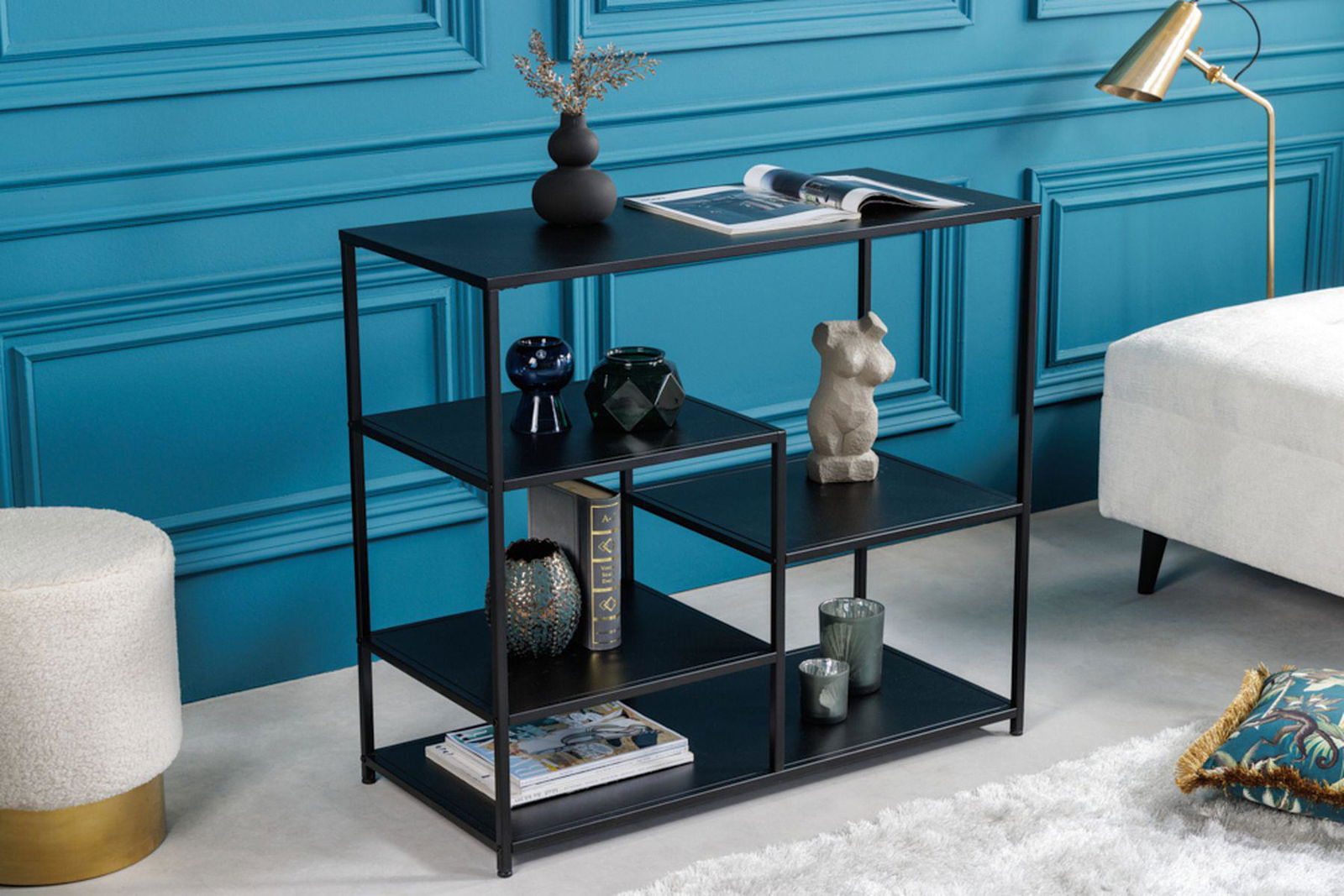REGAŁ DURA STEEL 90 CM CZARNY / 41731  / INVICTA INTERIOR