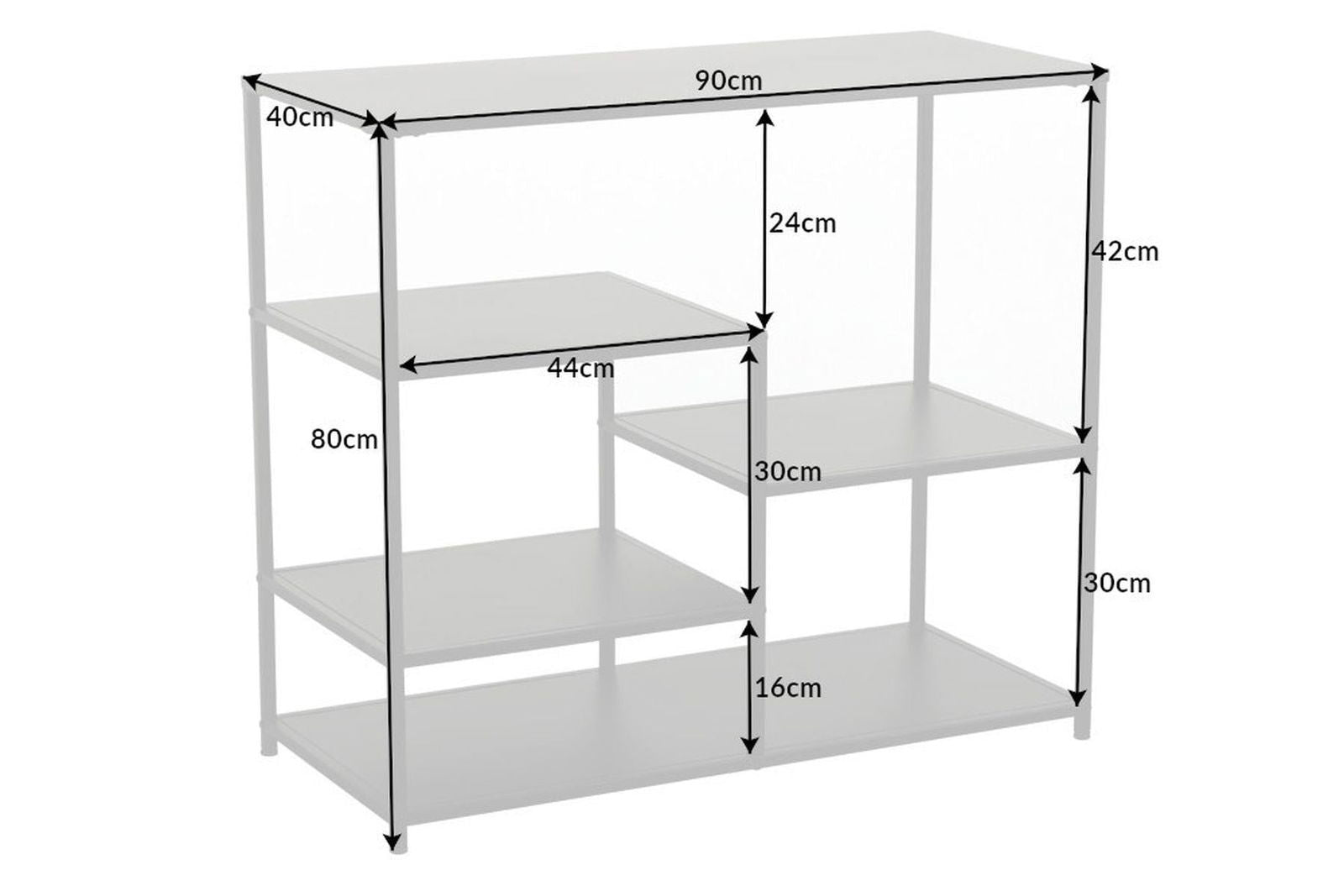REGAŁ DURA STEEL 90 CM CZARNY / 41731  / INVICTA INTERIOR