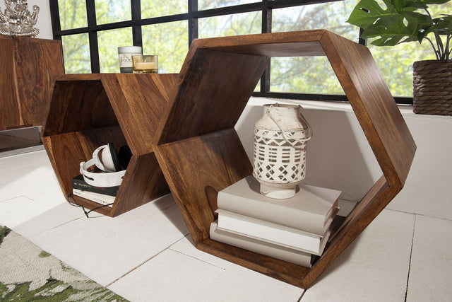 Regal / stolik Hexagon komplet 2 sztuk Sheesham/ 38917  / INVICTA INTERIOR