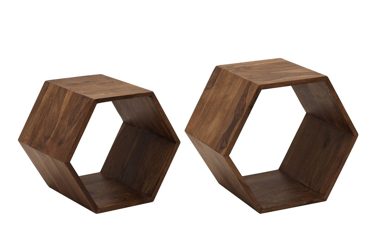 Regal / stolik Hexagon komplet 2 sztuk Sheesham/ 38917  / INVICTA INTERIOR