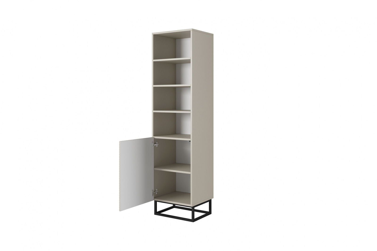 Regał Asha na metalowych, czarnych nogach 50 cm - kaszmir